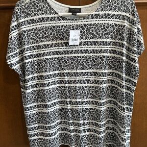 j. Jill Black and White Patterned Women's Top